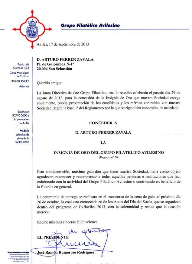 medalla oro  avilesino